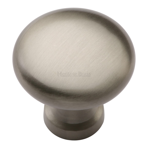 C113 32-SN • 32 x 15 x 29mm • Satin Nickel • Heritage Brass Bun Cabinet Knob